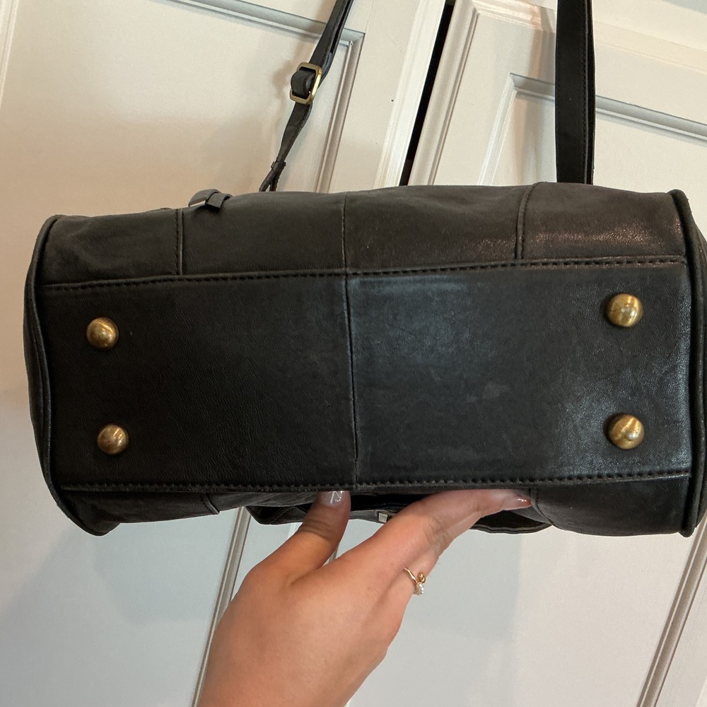 SORAL‎ New York Black Leather Convertible Shoulder Handbag - Picture 3 of 10